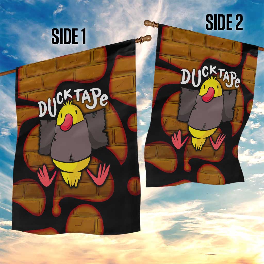 Funny Duck Tape Pun Art Garden Flag Quirky Cartoon Duck Humor