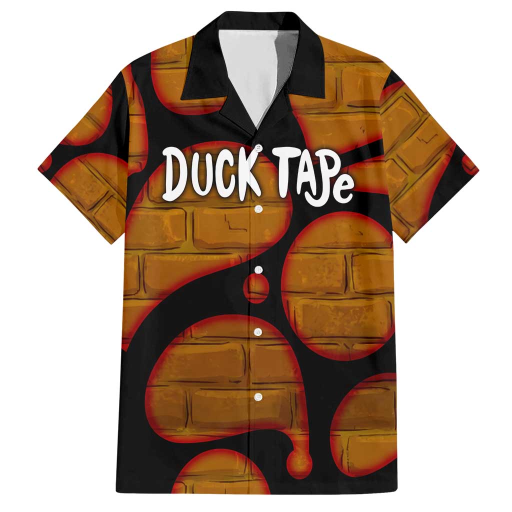 Funny Duck Tape Pun Art Hawaiian Shirt Quirky Cartoon Duck Humor