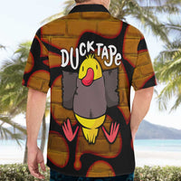 Funny Duck Tape Pun Art Hawaiian Shirt Quirky Cartoon Duck Humor