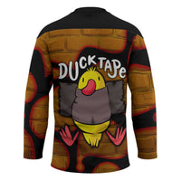 Funny Duck Tape Pun Art Hockey Jersey Quirky Cartoon Duck Humor