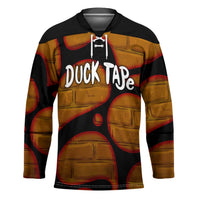 Funny Duck Tape Pun Art Hockey Jersey Quirky Cartoon Duck Humor