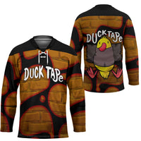 Funny Duck Tape Pun Art Hockey Jersey Quirky Cartoon Duck Humor
