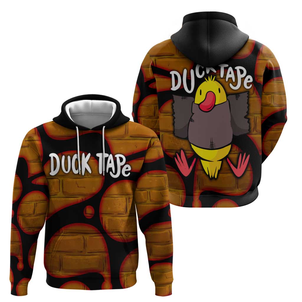 Funny Duck Tape Pun Art Hoodie Quirky Cartoon Duck Humor