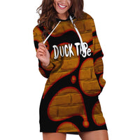Funny Duck Tape Pun Art Hoodie Dress Quirky Cartoon Duck Humor