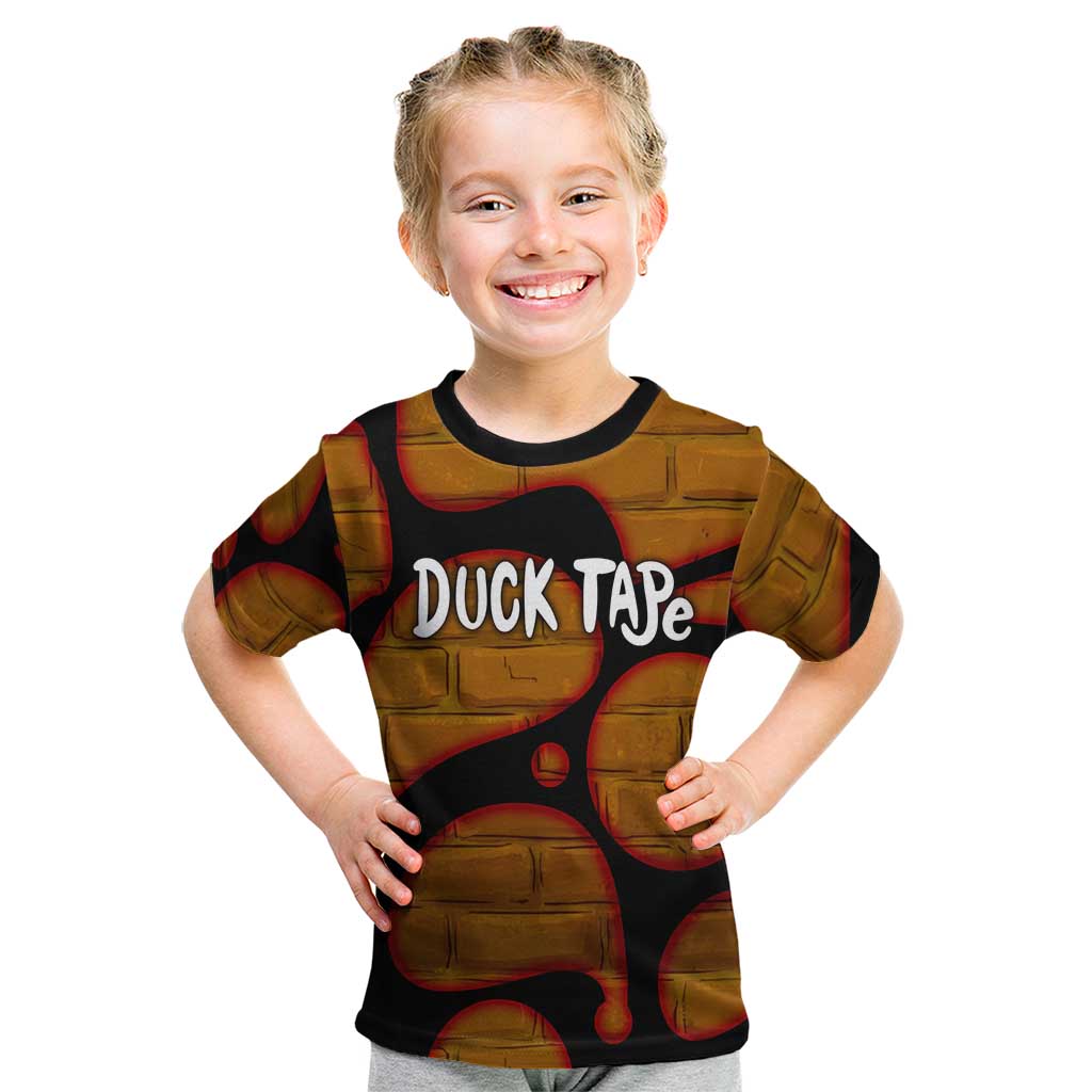 Funny Duck Tape Pun Art Kid T Shirt Quirky Cartoon Duck Humor