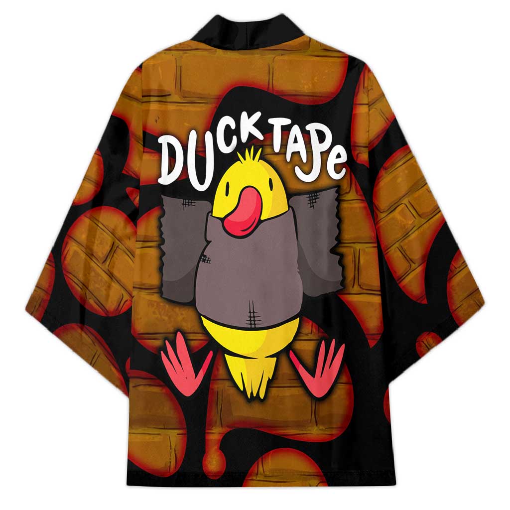 Funny Duck Tape Pun Art Kimono Quirky Cartoon Duck Humor