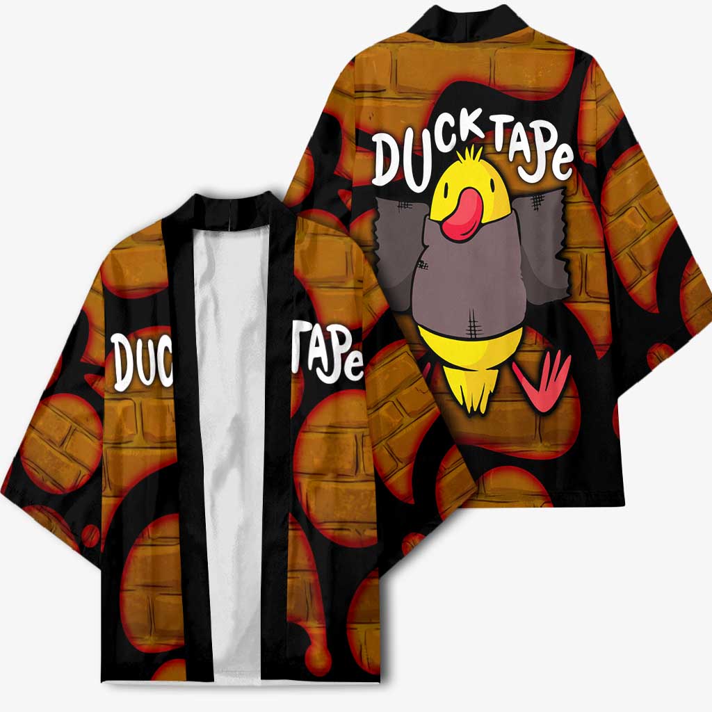 Funny Duck Tape Pun Art Kimono Quirky Cartoon Duck Humor