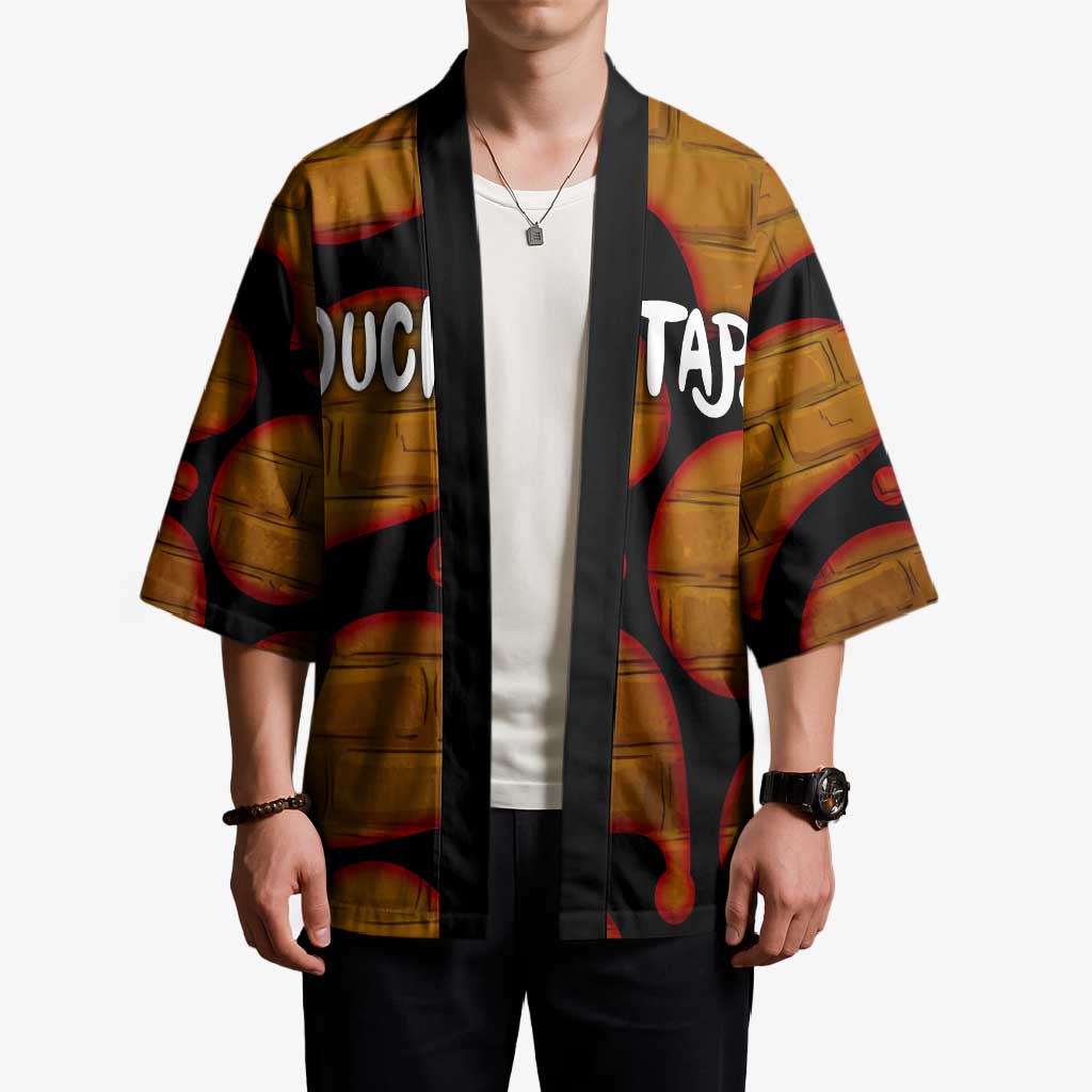Funny Duck Tape Pun Art Kimono Quirky Cartoon Duck Humor