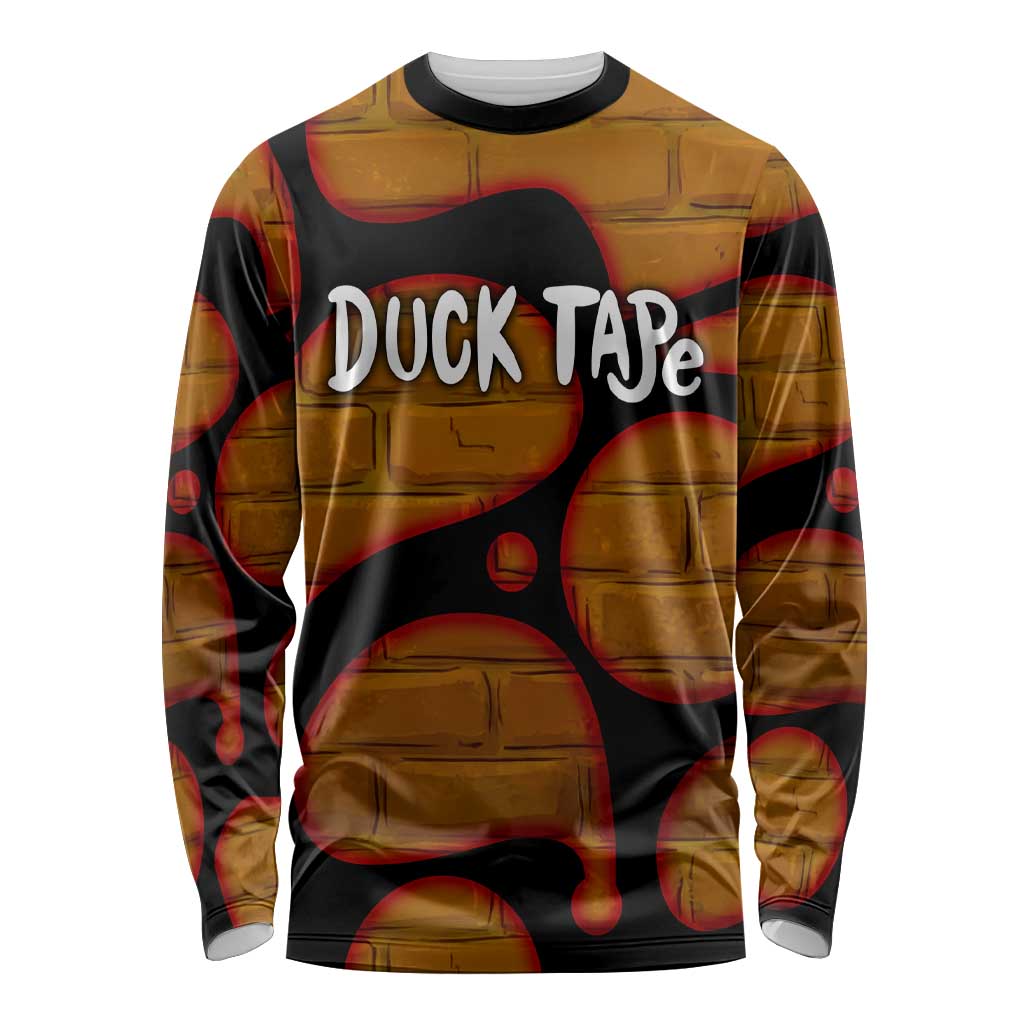 Funny Duck Tape Pun Art Long Sleeve Shirt Quirky Cartoon Duck Humor