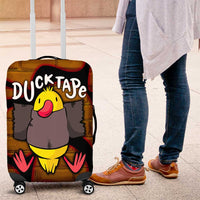 Funny Duck Tape Pun Art Luggage Cover Quirky Cartoon Duck Humor