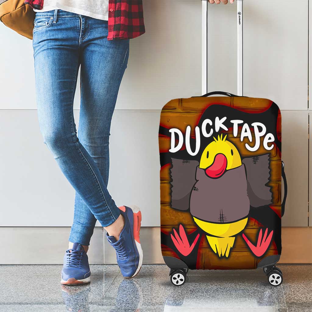 Funny Duck Tape Pun Art Luggage Cover Quirky Cartoon Duck Humor