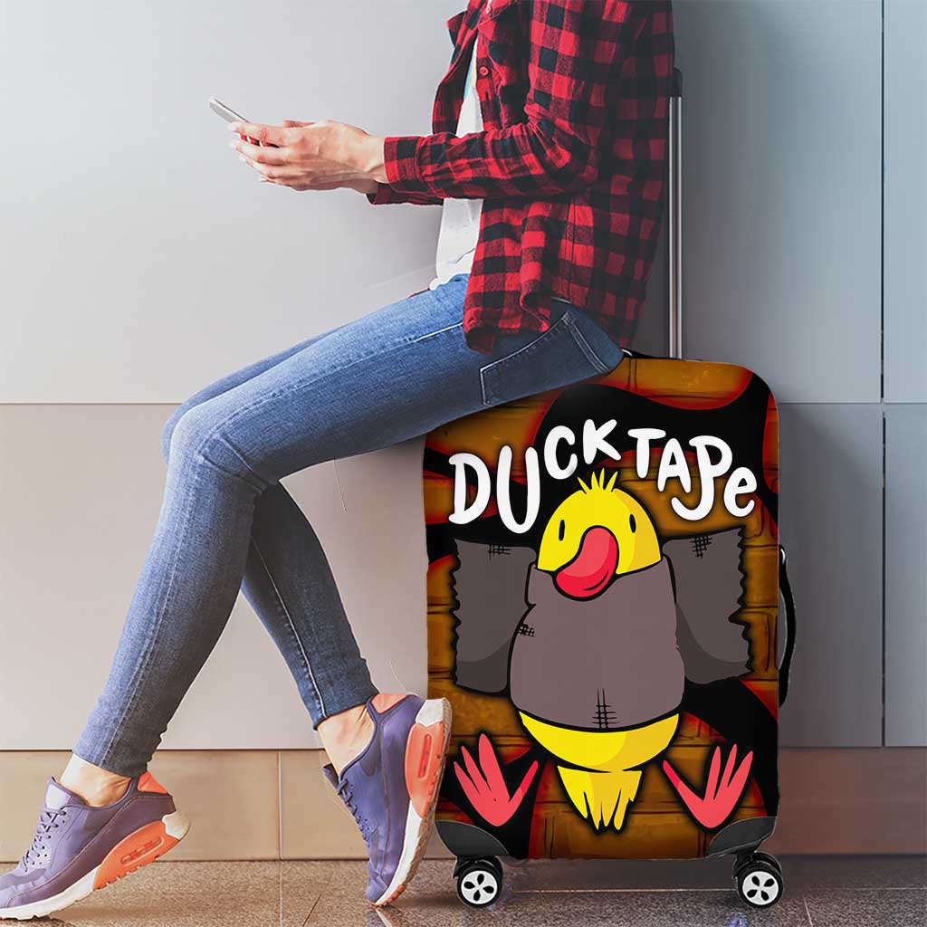 Funny Duck Tape Pun Art Luggage Cover Quirky Cartoon Duck Humor