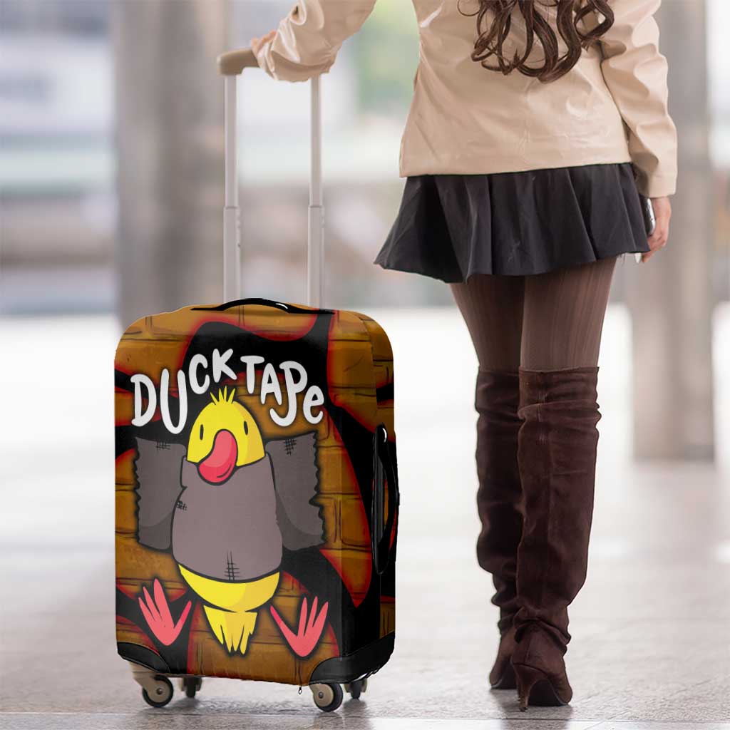 Funny Duck Tape Pun Art Luggage Cover Quirky Cartoon Duck Humor