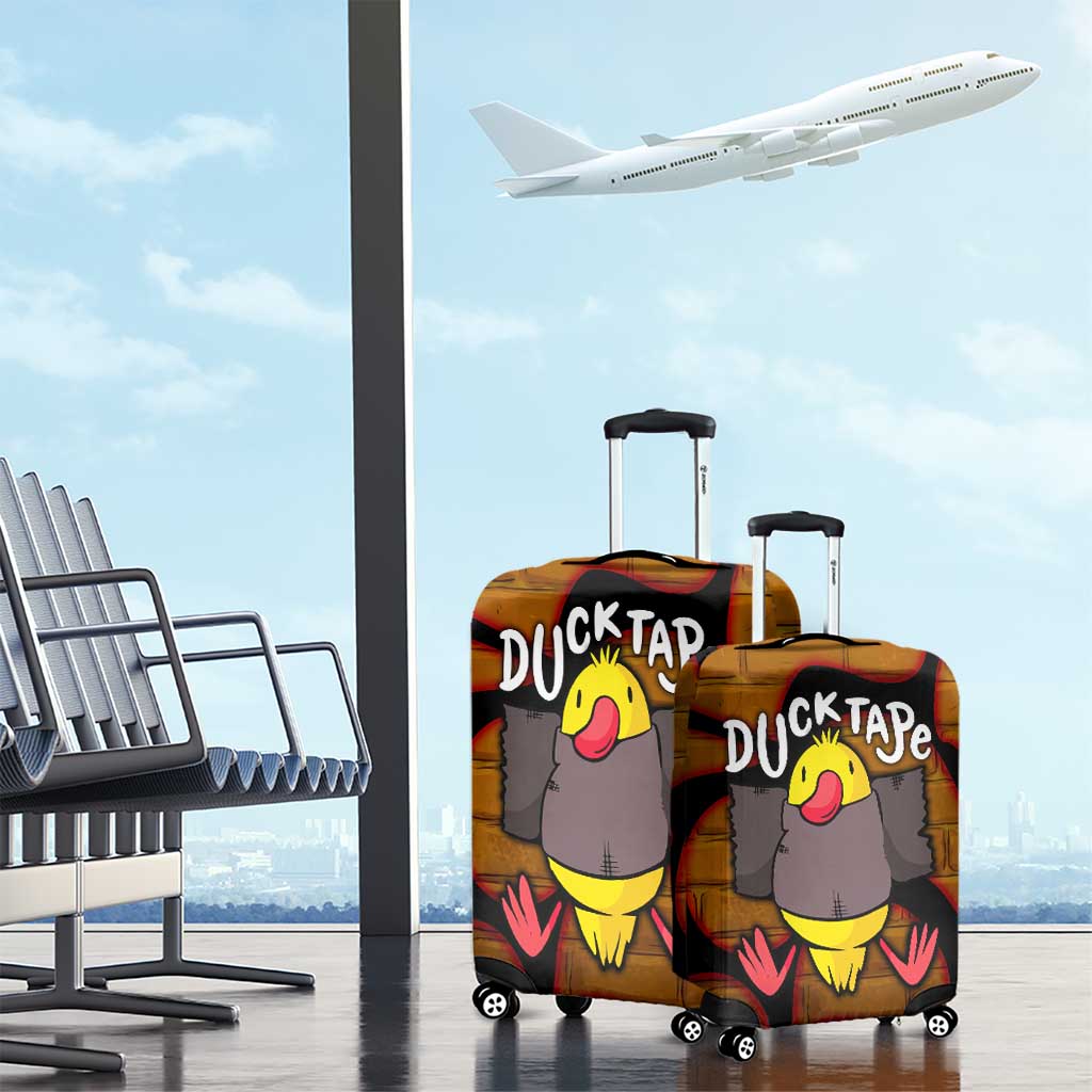Funny Duck Tape Pun Art Luggage Cover Quirky Cartoon Duck Humor