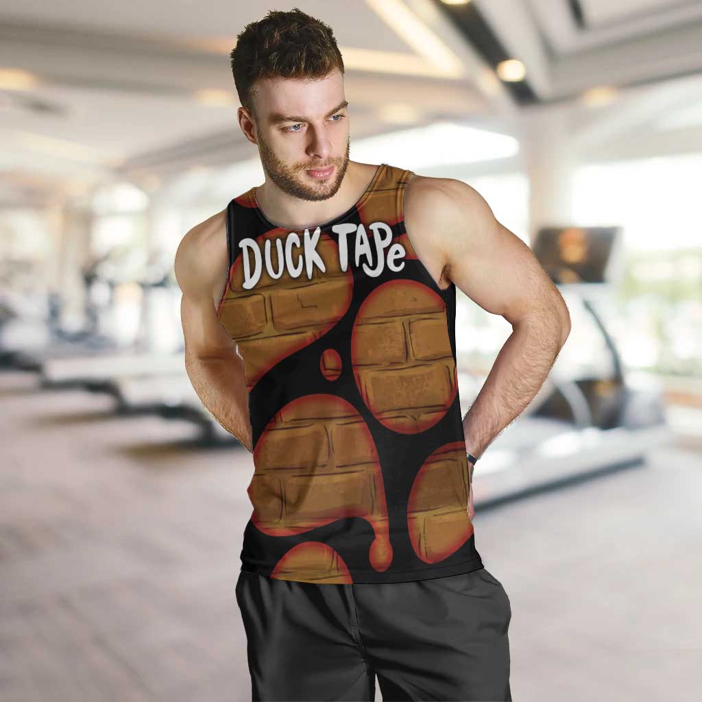 Funny Duck Tape Pun Art Men Tank Top Quirky Cartoon Duck Humor