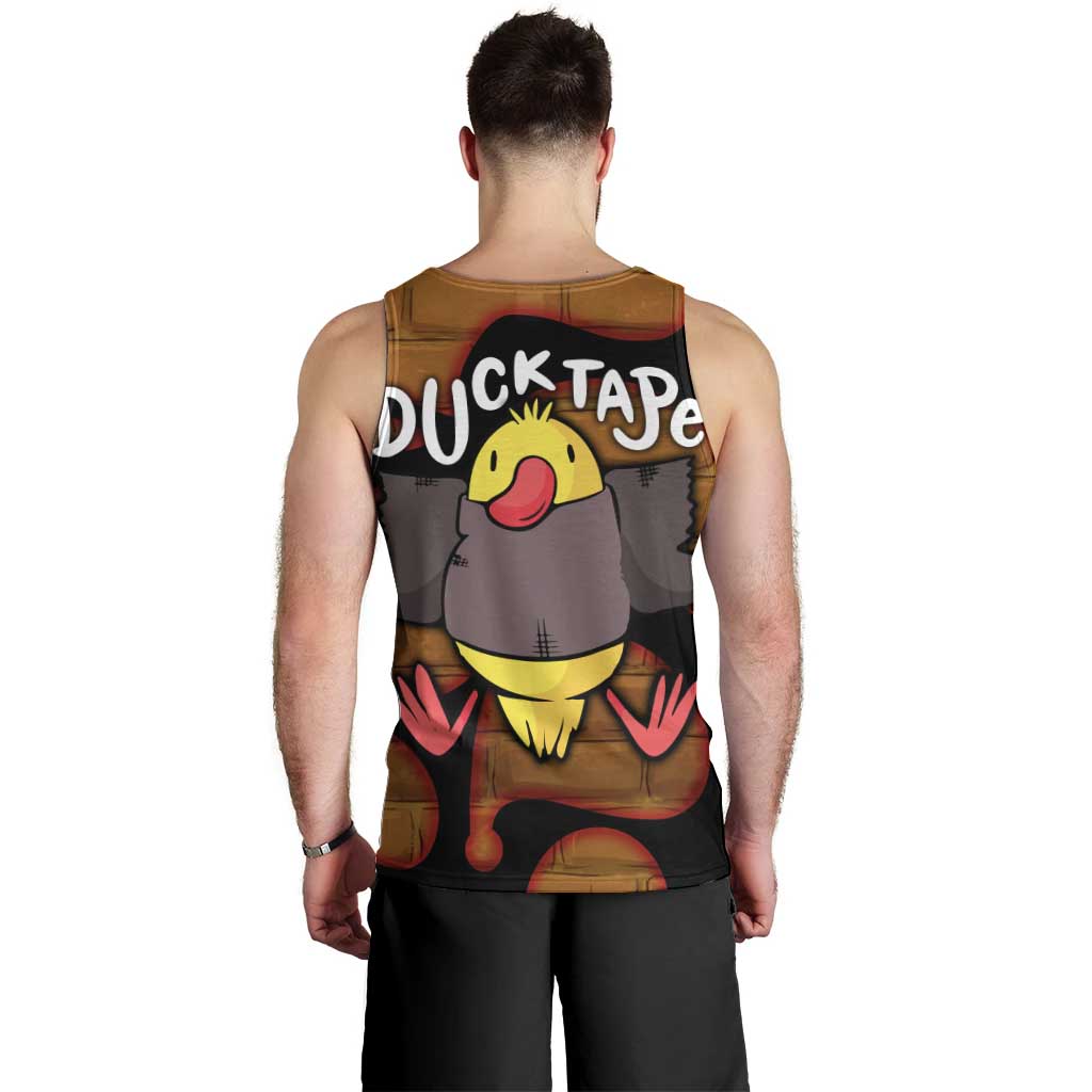 Funny Duck Tape Pun Art Men Tank Top Quirky Cartoon Duck Humor
