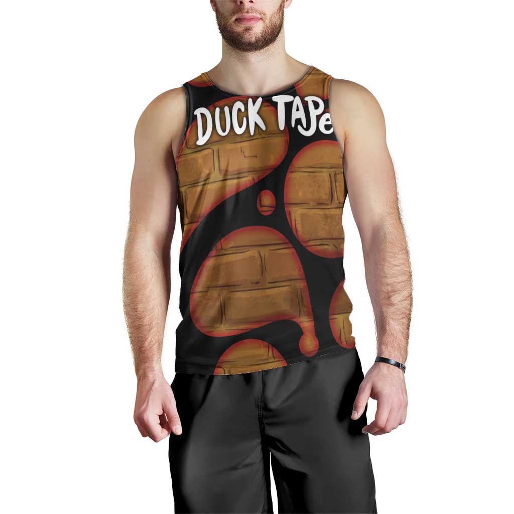 Funny Duck Tape Pun Art Men Tank Top Quirky Cartoon Duck Humor