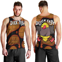 Funny Duck Tape Pun Art Men Tank Top Quirky Cartoon Duck Humor