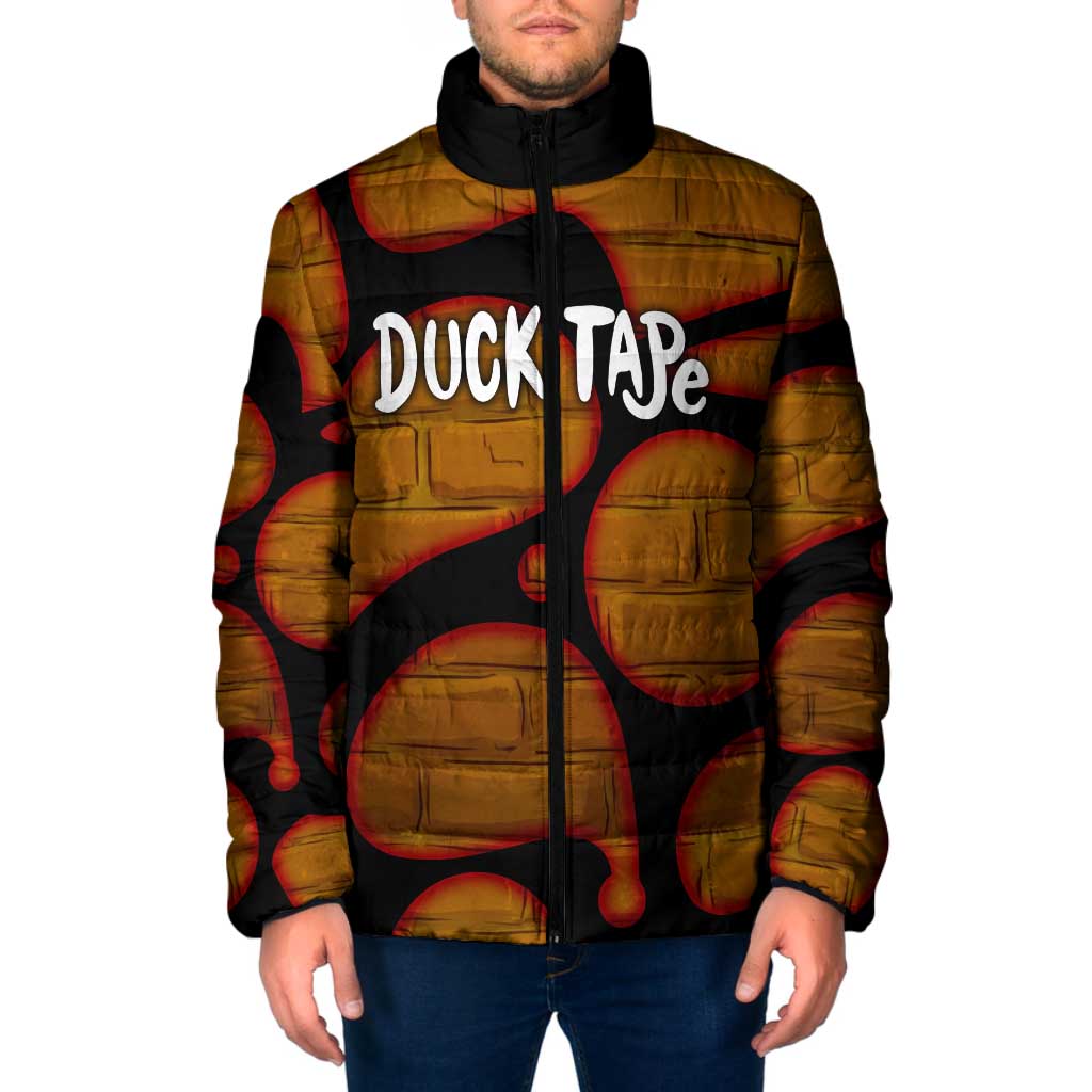 Funny Duck Tape Pun Art Padded Jacket Quirky Cartoon Duck Humor