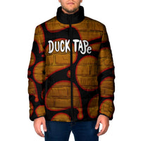 Funny Duck Tape Pun Art Padded Jacket Quirky Cartoon Duck Humor