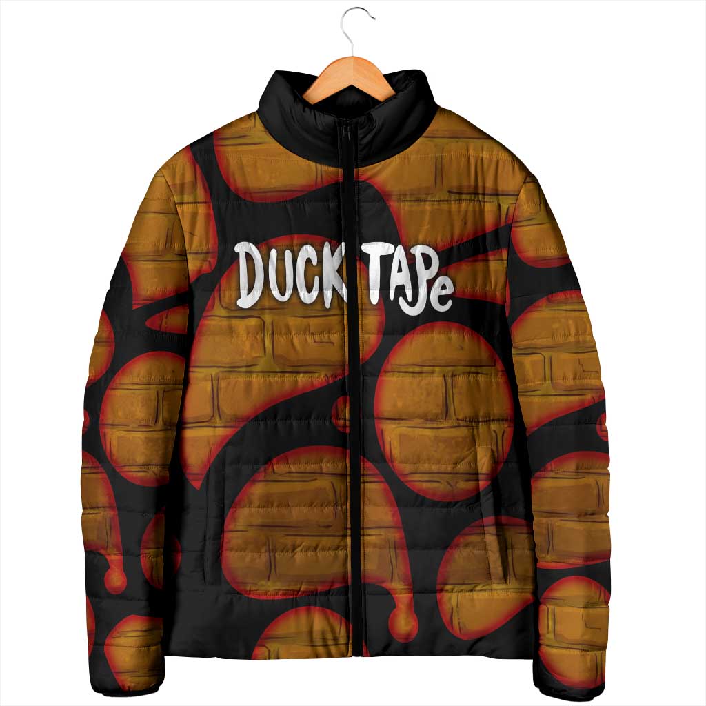 Funny Duck Tape Pun Art Padded Jacket Quirky Cartoon Duck Humor