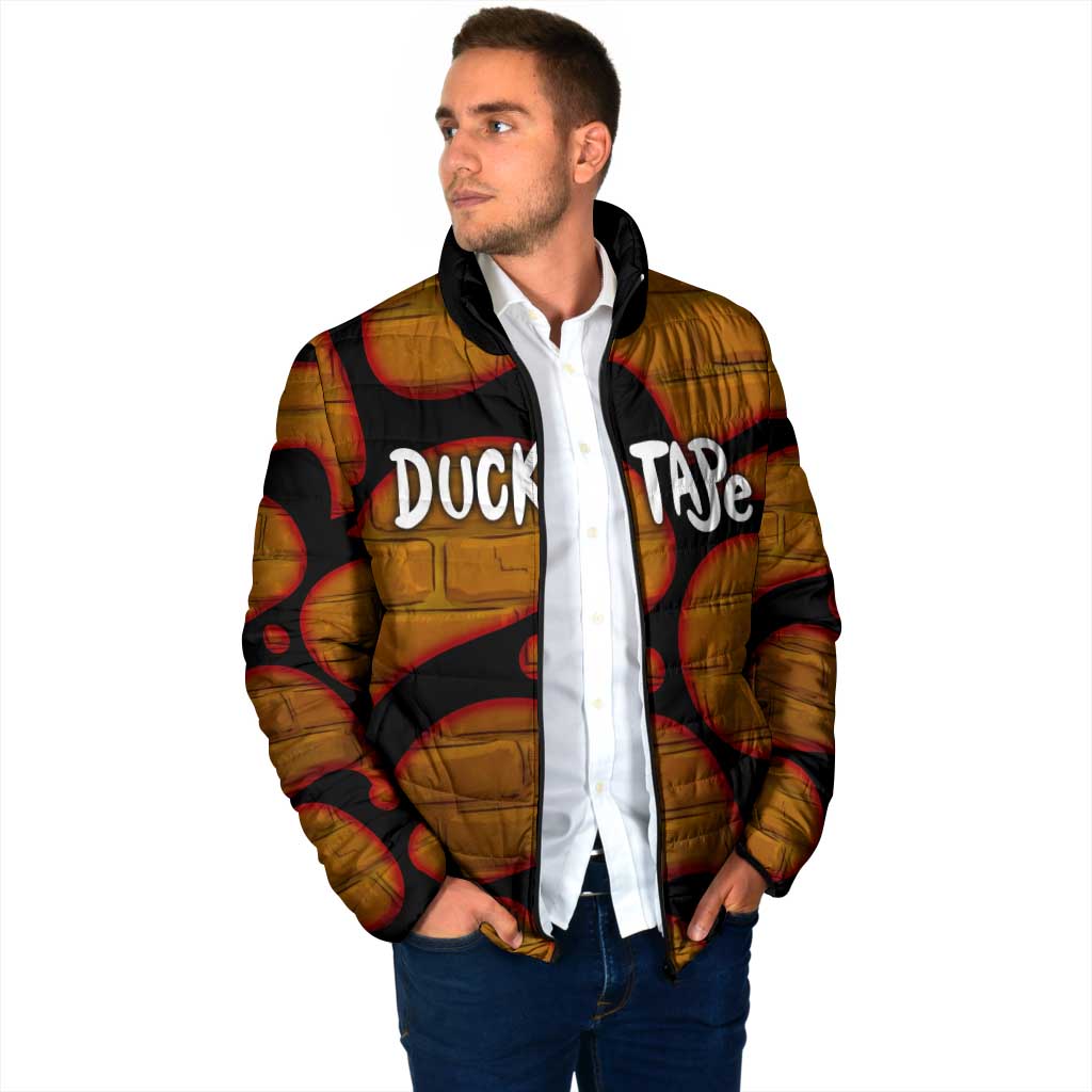 Funny Duck Tape Pun Art Padded Jacket Quirky Cartoon Duck Humor