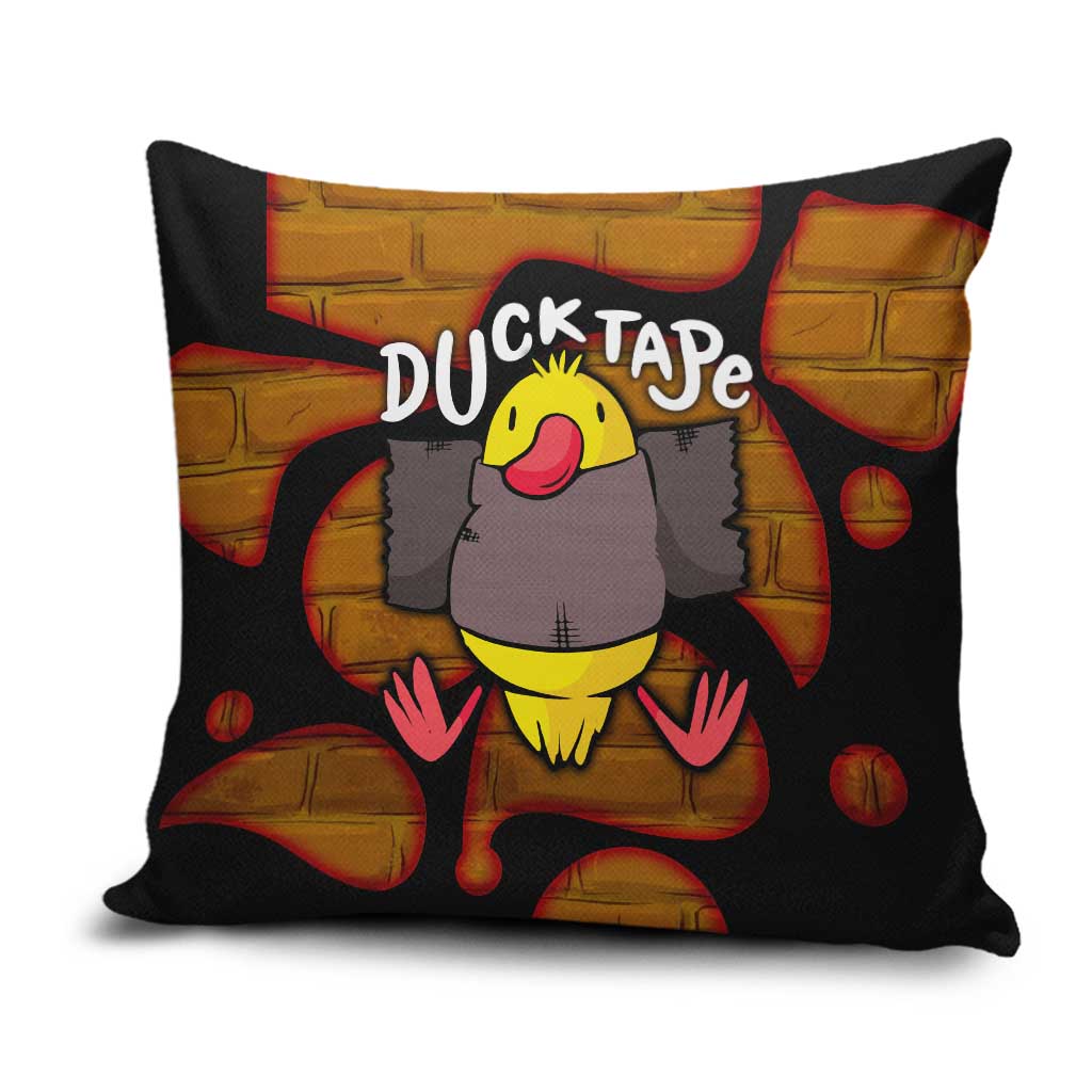 Funny Duck Tape Pun Art Pillow Cover Quirky Cartoon Duck Humor