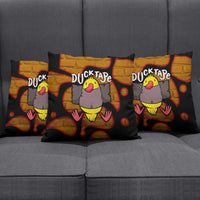 Funny Duck Tape Pun Art Pillow Cover Quirky Cartoon Duck Humor