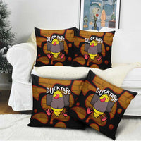 Funny Duck Tape Pun Art Pillow Cover Quirky Cartoon Duck Humor