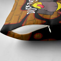 Funny Duck Tape Pun Art Pillow Cover Quirky Cartoon Duck Humor