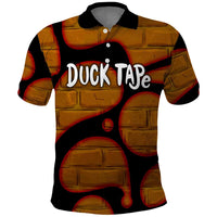 Funny Duck Tape Pun Art Polo Shirt Quirky Cartoon Duck Humor