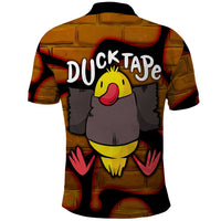 Funny Duck Tape Pun Art Polo Shirt Quirky Cartoon Duck Humor