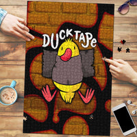 Funny Duck Tape Pun Art Puzzle Quirky Cartoon Duck Humor