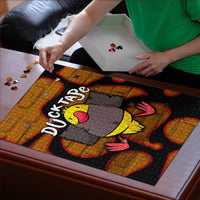 Funny Duck Tape Pun Art Puzzle Quirky Cartoon Duck Humor