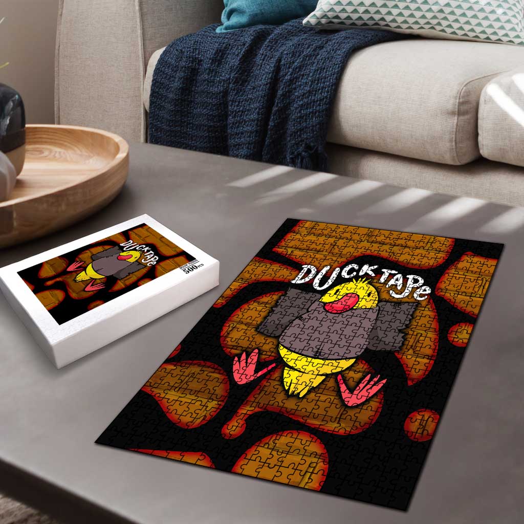 Funny Duck Tape Pun Art Puzzle Quirky Cartoon Duck Humor