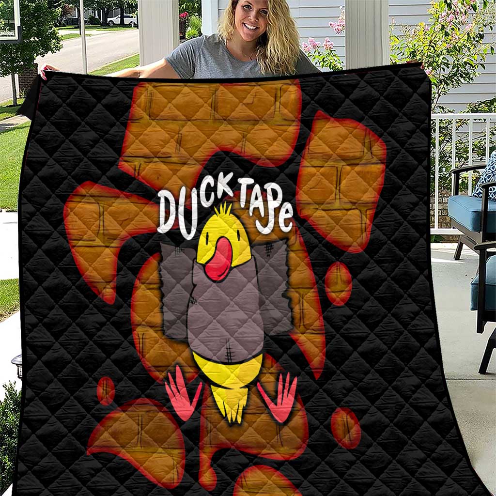 Funny Duck Tape Pun Art Quilt Quirky Cartoon Duck Humor