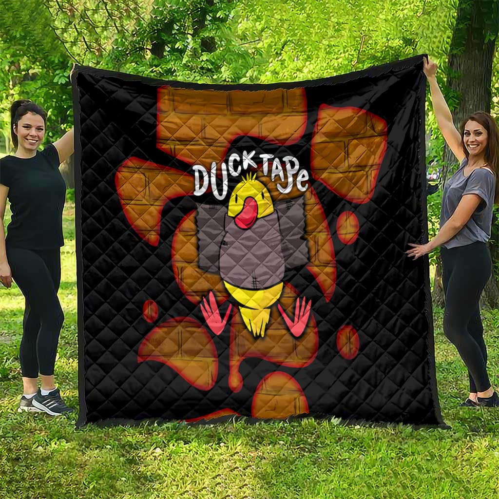 Funny Duck Tape Pun Art Quilt Quirky Cartoon Duck Humor