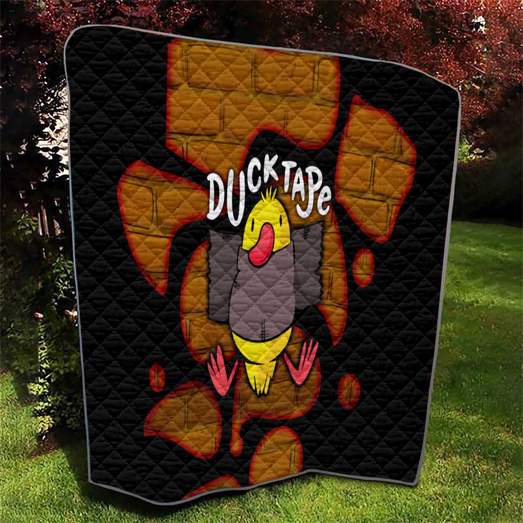 Funny Duck Tape Pun Art Quilt Quirky Cartoon Duck Humor