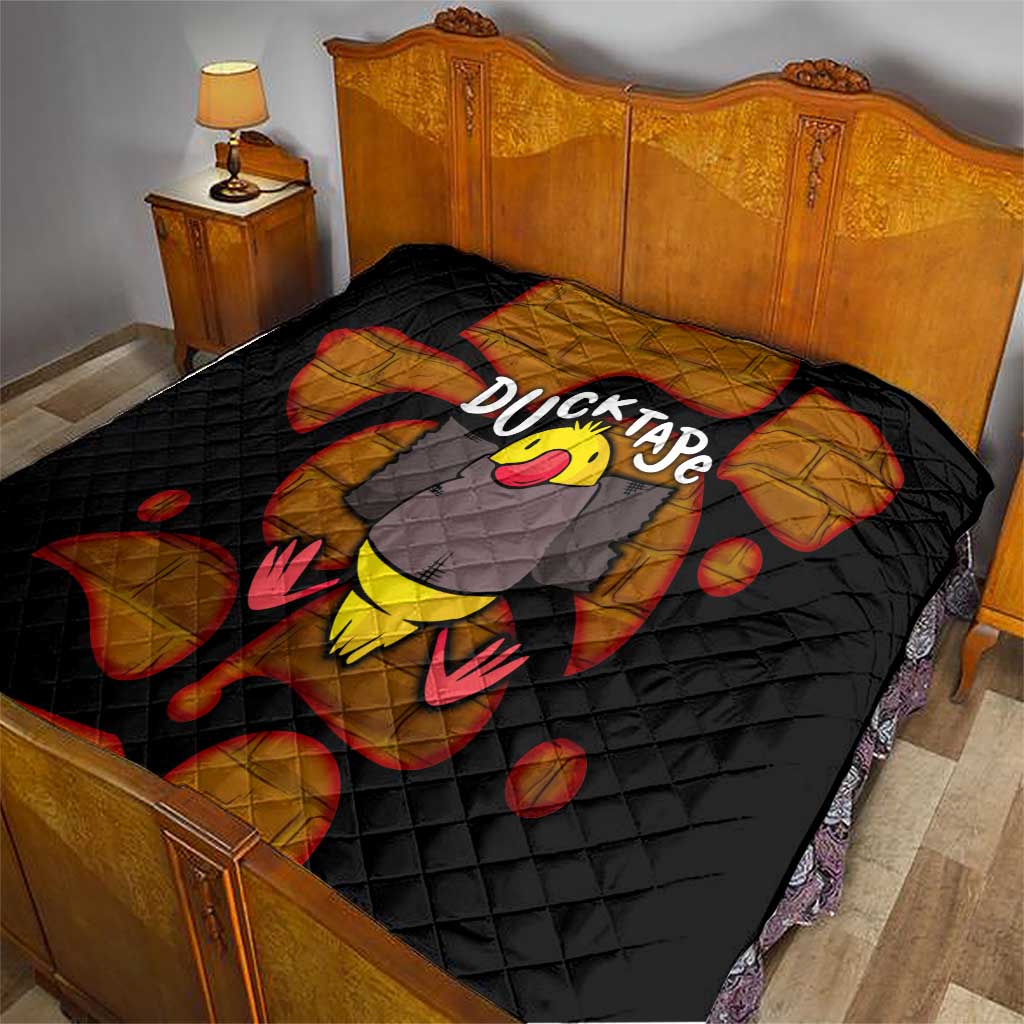 Funny Duck Tape Pun Art Quilt Quirky Cartoon Duck Humor