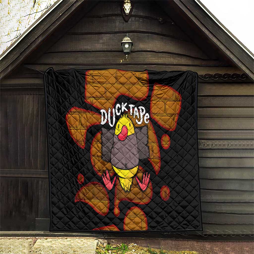 Funny Duck Tape Pun Art Quilt Quirky Cartoon Duck Humor