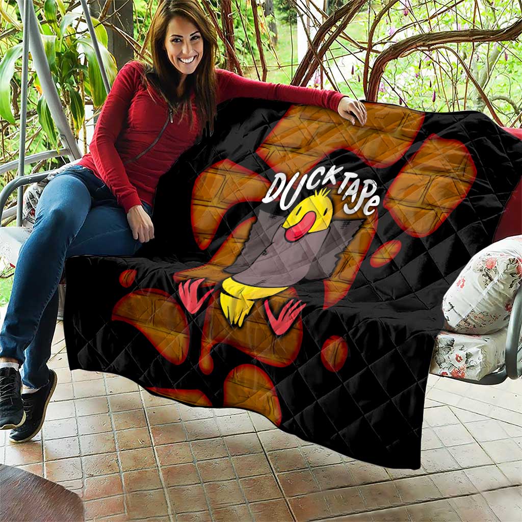 Funny Duck Tape Pun Art Quilt Quirky Cartoon Duck Humor