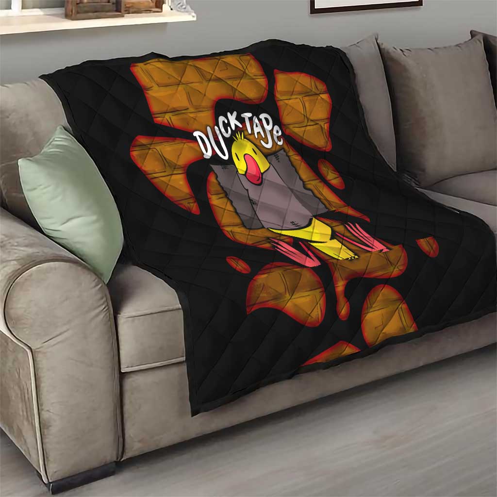 Funny Duck Tape Pun Art Quilt Quirky Cartoon Duck Humor