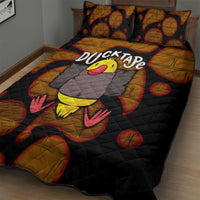 Funny Duck Tape Pun Art Quilt Bed Set Quirky Cartoon Duck Humor