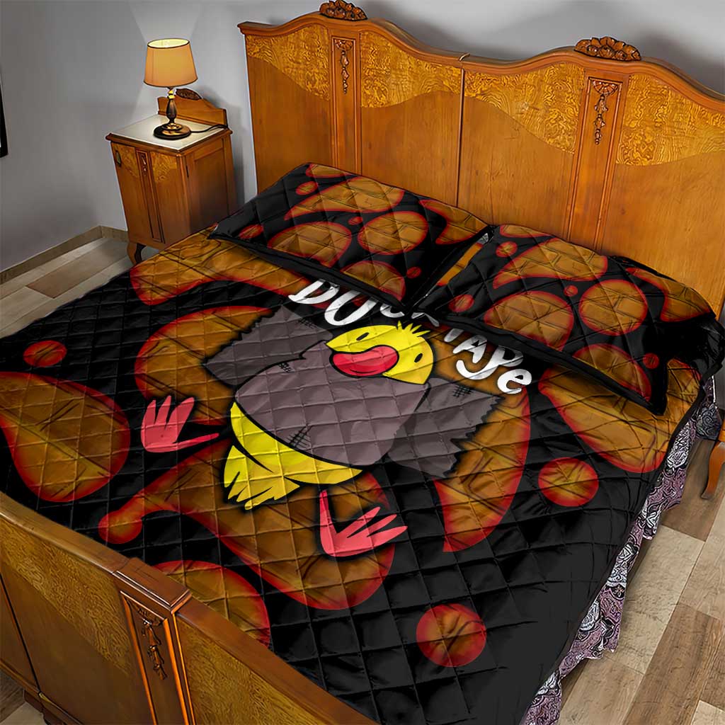 Funny Duck Tape Pun Art Quilt Bed Set Quirky Cartoon Duck Humor