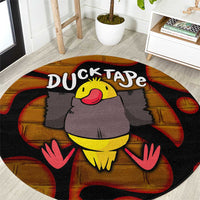 Funny Duck Tape Pun Art Round Carpet Quirky Cartoon Duck Humor