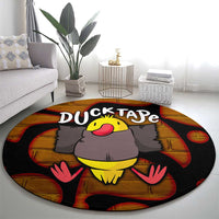 Funny Duck Tape Pun Art Round Carpet Quirky Cartoon Duck Humor
