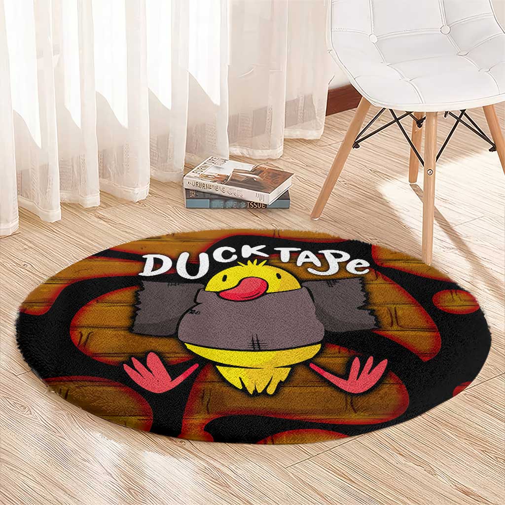 Funny Duck Tape Pun Art Round Carpet Quirky Cartoon Duck Humor