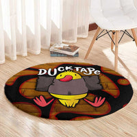 Funny Duck Tape Pun Art Round Carpet Quirky Cartoon Duck Humor