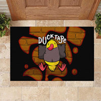 Funny Duck Tape Pun Art Rubber Doormat Quirky Cartoon Duck Humor