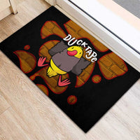Funny Duck Tape Pun Art Rubber Doormat Quirky Cartoon Duck Humor